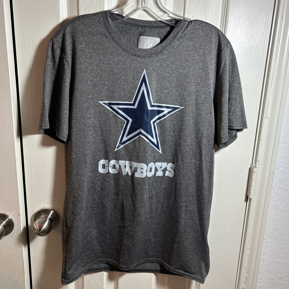 Dallas Cowboys T-Shirt Size S-NFL Gray Polyester‎ Sparkle Star